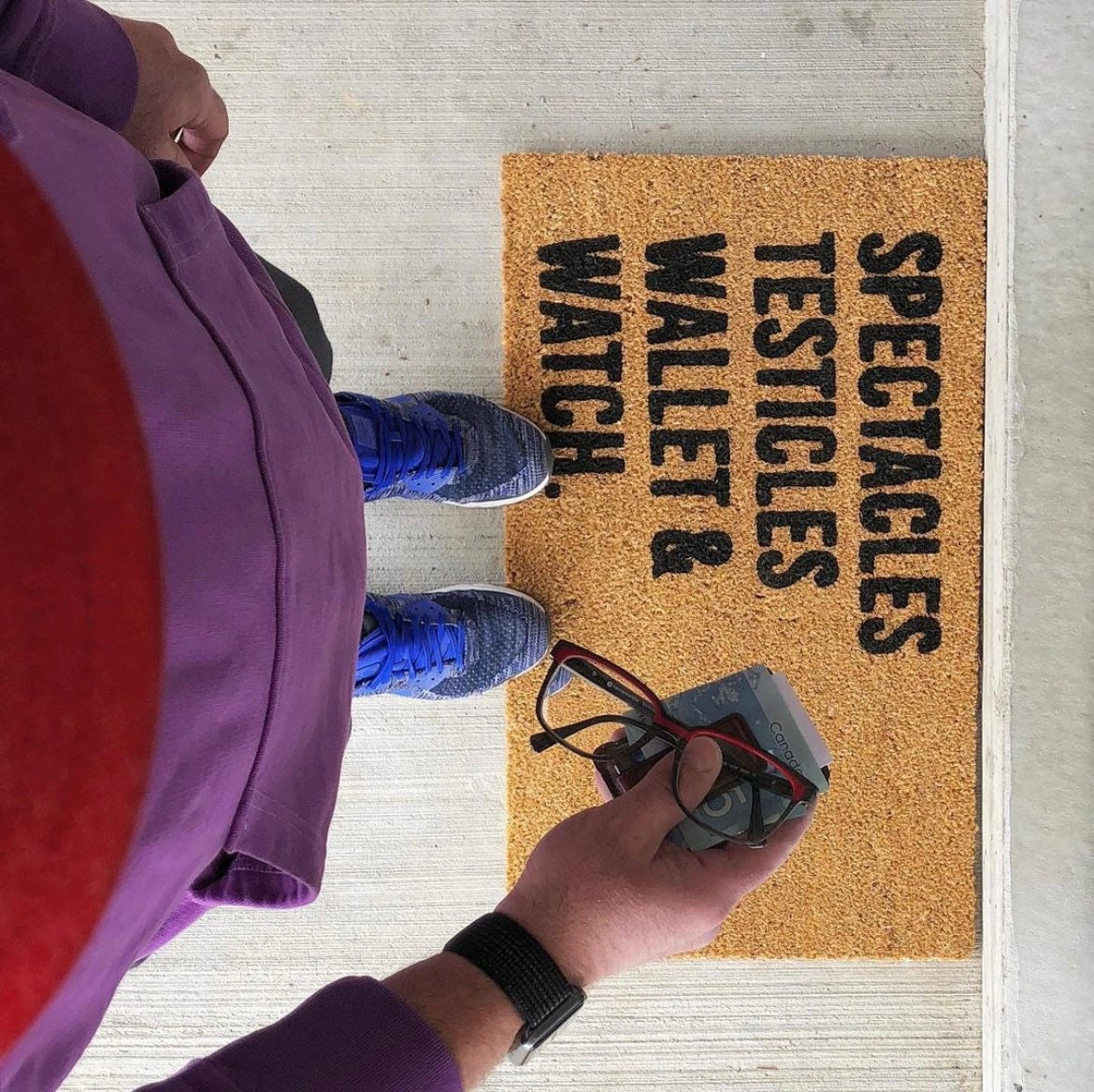 Testicles Spectacles Wallet & Watch Funny Doormat Etsy UK