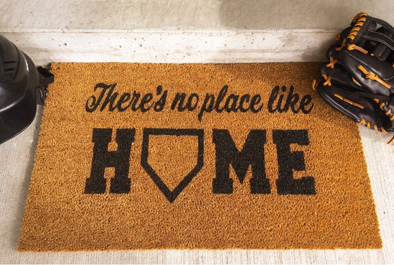 There S No Place Like Home Funny Doormat Welcome Mat Baseball Summer Spring Decor Cute Doormat Cute Welcome Mat Summer Decor