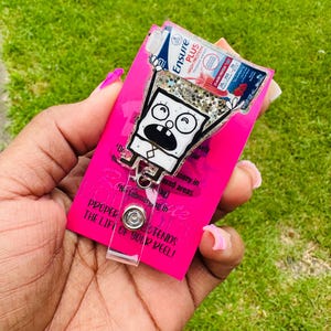 Dietary Me Hoy Minoy Nutrition Hospital ID Healthcare Worker  Acrylic Badge Clip Nurse Badge Reel DoodleBob