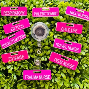 Personalized Healthcare Worker Badge Buddy –Engraved Acrylic ID Tag