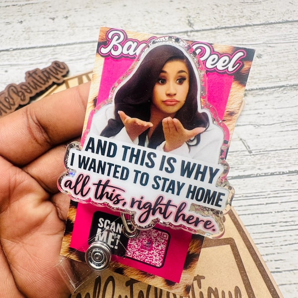 Cardi Badge  Hospital ID Healthcare Worker Lab Nurse Xray Pharmacy Reg  Glitter Acrylic Badge Clip Nurse Badge Reel