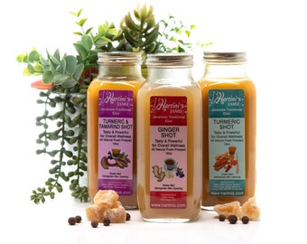 Cúrcuma, chupito/elixir de jengibre