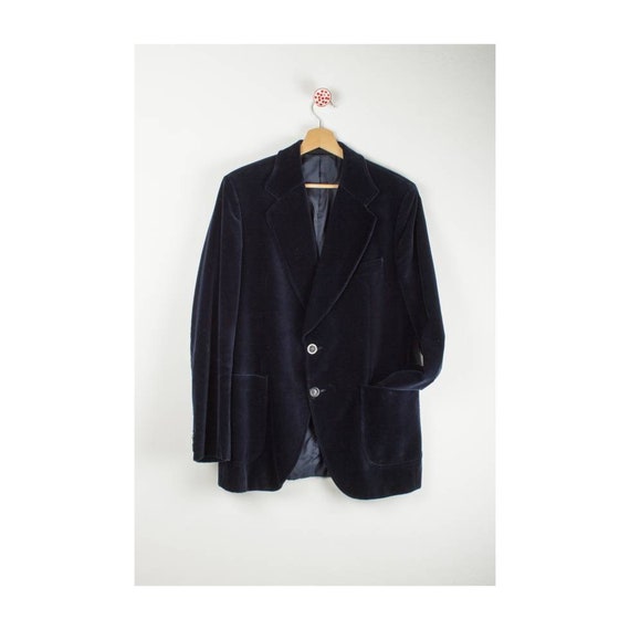 90's Vintage Blazer Suede Navy Made in Finland