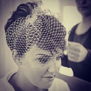 Bridal fascinator, Birdcage Veil, Vintage Veil, Ivory fascination, White Birdcage Veil, Ivory Birdcage Veil, Veil Alternative, Vintage Bride