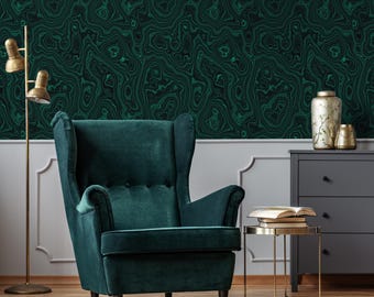Emerald Green Wallpaper Abstract Wallpaper For Walls Living Room Accent Wall Temporary Removable Wall Paper Stick On Wallpaper - ZAEO
