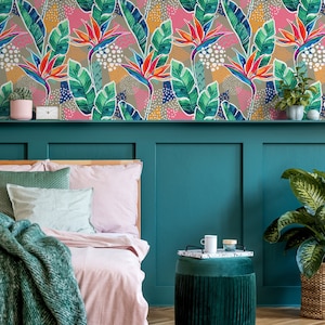 Wallpaper Peel and Stick Wallpaper Removable Wallpaper Home Decor Wall Art Wall Decor Room Decor /  Floral Leaf Abstract Wallpaper - A869