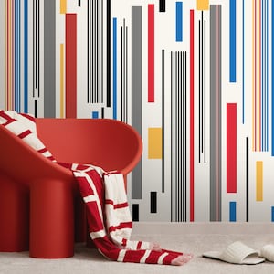 Geometric Rectangle Wallpaper Modern Wallpaper Peel and Stick and Traditional Wallpaper - D741