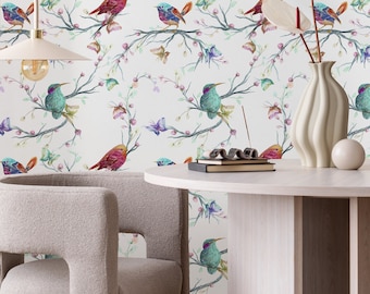 Wallpaper Peel and Stick Wallpaper Removable Wallpaper Home Decor Wall Art Wall Decor Room Decor Wall Prints / Birds Animal Wallpaper - A061