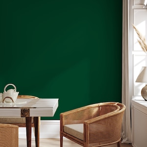 Castleton Green Wallpaper / Solid Color / Peel and Stick Wallpaper Removable Wallpaper Home Decor Wall Art Wall Decor Room Decor - D439