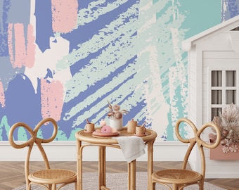 Wallpaper Peel and Stick Wallpaper Removable Wallpaper Home Decor Wall Art Wall Decor Room Decor / Pastel Color Abstract Wallpaper - B358