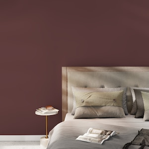 Liver Chestnut Wallpaper / Solid Color / Peel and Stick Wallpaper Removable Wallpaper Home Decor Wall Art Wall Decor Room Decor - D465