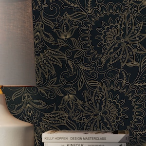 Dark Victorian Wallpaper / Peel and Stick Wallpaper Removable Wallpaper Home Decor Wall Art Wall Decor Room Decor - D081 image 2