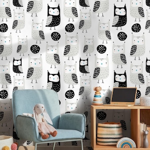Charming Owl Nursery Wallpaper - D105