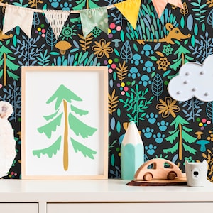 Wallpaper Peel and Stick Wallpaper Removable Wallpaper Home Decor Wall Art Wall Decor Room Decor / Animal and Forest Kids Wallpaper - C044