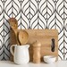 Wallpaper Removable Wallpaper Peel and Stick Wallpaper Wall Decor Home Decor Wall Art Room Decor / Geometric Leaf Wallpaper - A134