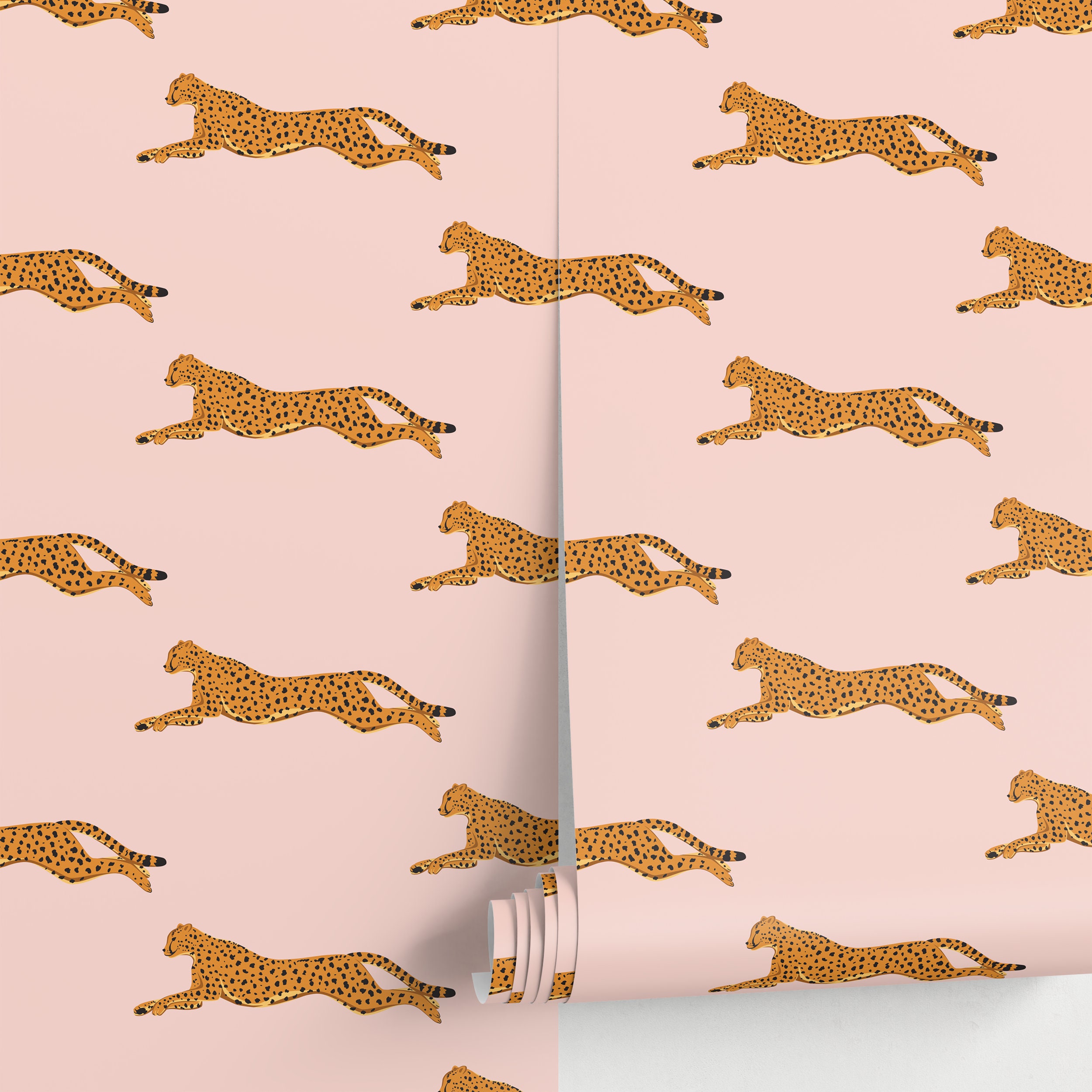 Pink Boho Cheetah Wallpaper Removable and Repositionable Peel and Stick or  Traditional Pre-pasted Wallpaper ZADS 