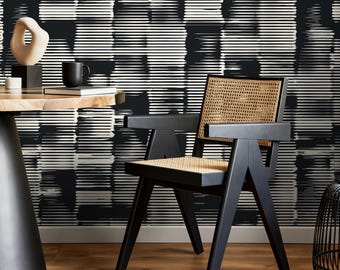 Mid-Century Black & White Wallpaper - A468