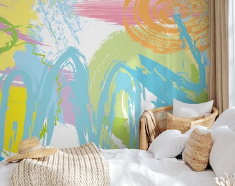 Wallpaper Peel and Stick Wallpaper Removable Wallpaper Home Decor Wall Art Wall Decor Room Decor / Pastel Color Abstract Wallpaper - B234