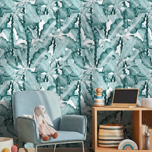 Tropical Teal Green Modern Wallpaper - A245