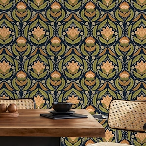 Vintage Floral Elegance Wallpaper - D061