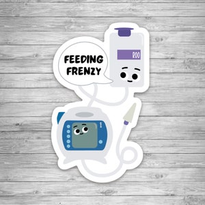 Nurse Vinyl Sticker 4.0 Feeding Frenzy Tube Feeding, NICU nurse, NICU sticker, hydroflask sticker, laptop sticker, nurse sticker