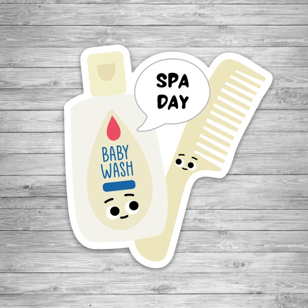 NICU Vinyl Sticker 3.0 Baby Shampoo and Comb Spa Day, NICU nurse, NICU sticker, hydroflask sticker, laptop sticker, nurse sticker