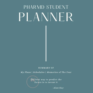 Planificador para estudiantes de Digital PharmD: 160 días (185 páginas en total) de páginas del planificador digital; 0,5 año académico