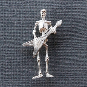 Guitar Playing Skeleton Pin