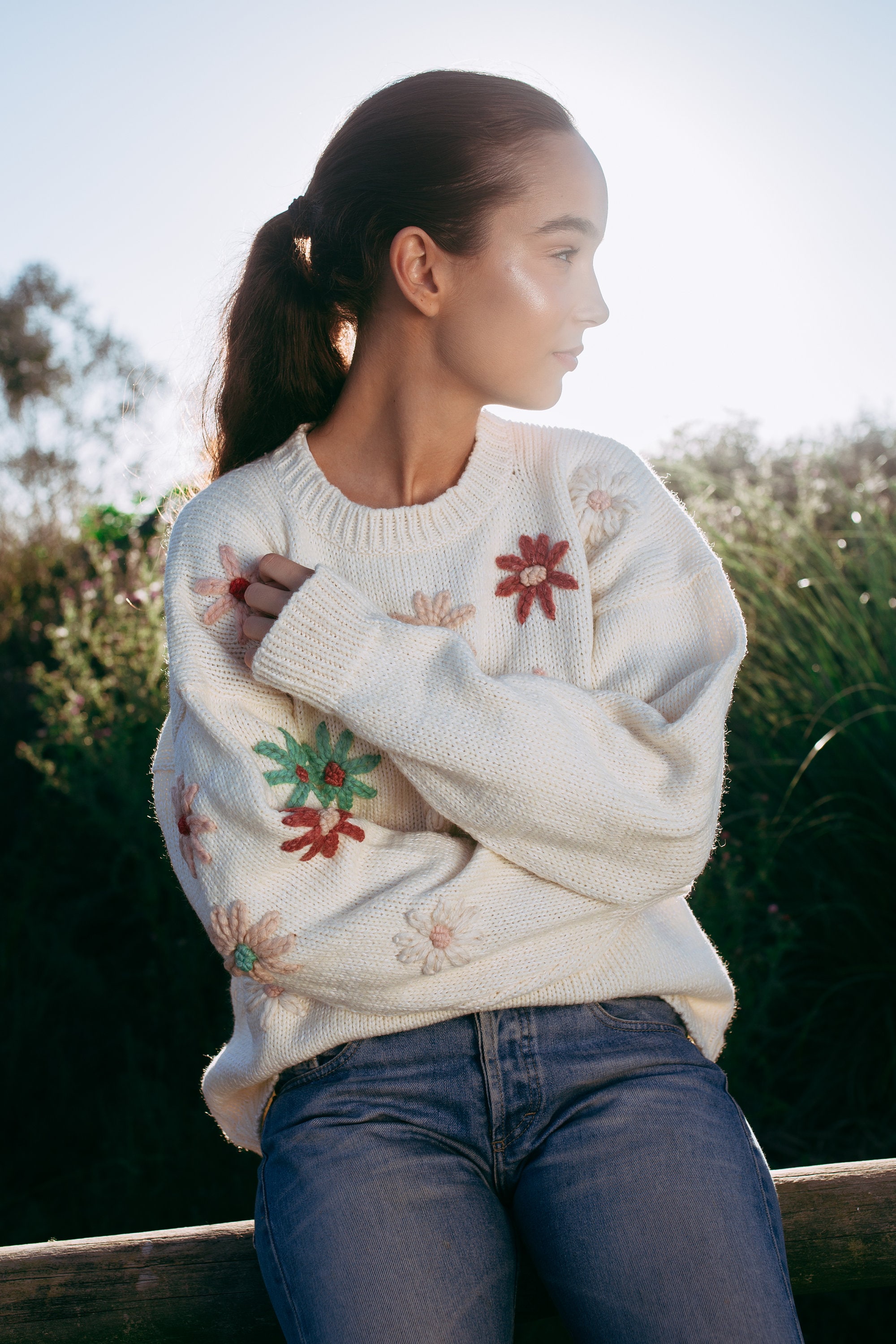 Mohair Sweater Hand Embroidery Knit Sweatersweater for Etsy