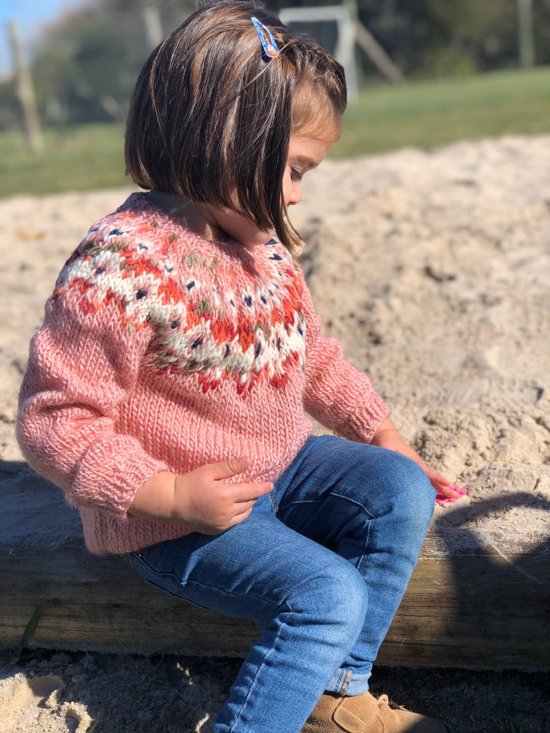 Icelandic Sweater, Fair Isle Sweater, Girls Wool Sweater, Cozy Sweater