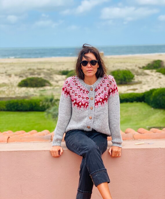 Fair Isle Cardigan for Women. Handmade 