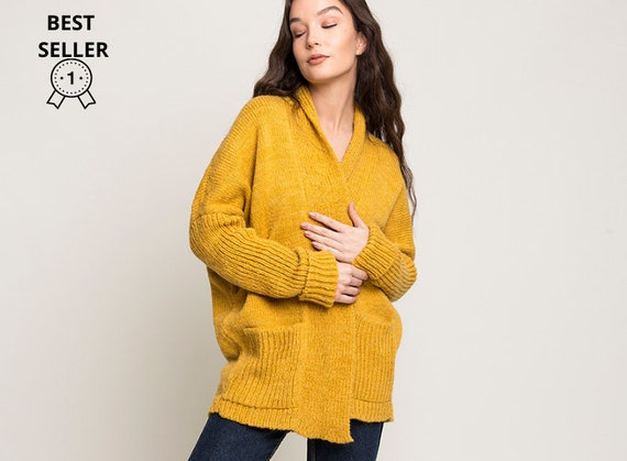 oversized mustard cardigan