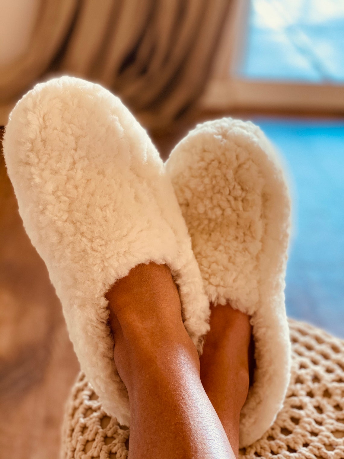 Sheepskin slippers Wool slippers women Slippers men Etsy