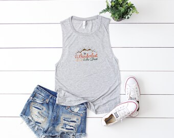 Wanderlust | Muscle Tank, Yoga Shirt, Gym Shirt, Gym Tank, Yoga Top,Gym Top, Graphic Tee, Fitness Tank, Outdoors Tee, T Shirt, T-Shirt
