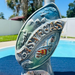 1969 Jim Beam Whiskey Las Vegas Nevada Decanter Bottle EMPTY