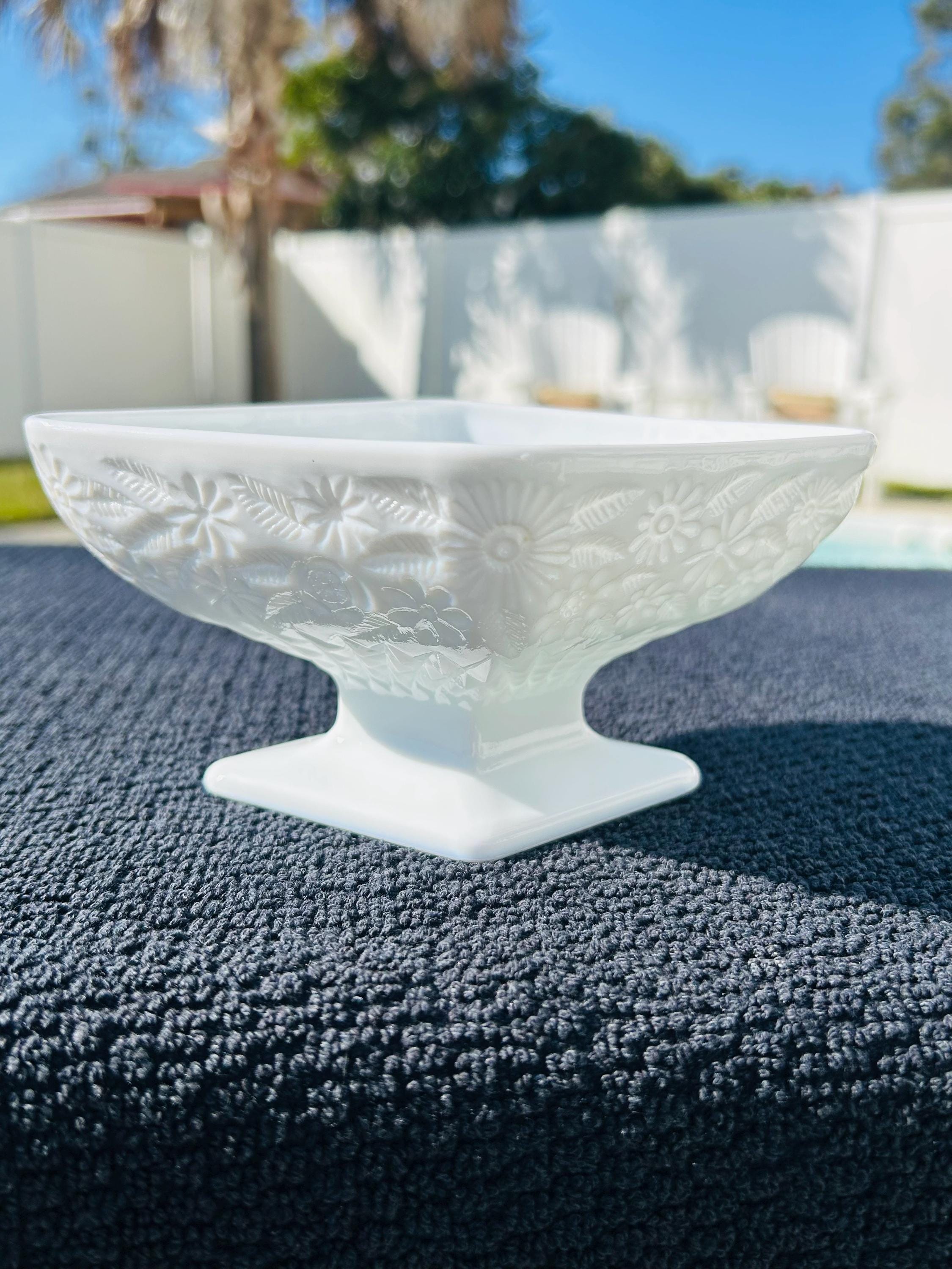 Vintage Westmorland Glass Company Milk Glass Pedestal Garnish