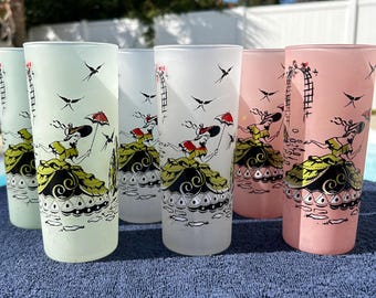 Libbey Southern Belle Ice Tea Collins Glasses Set of 6