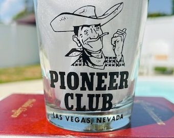 Vaso de whisky de recuerdo del Pioneer Club de Las Vegas, RARO