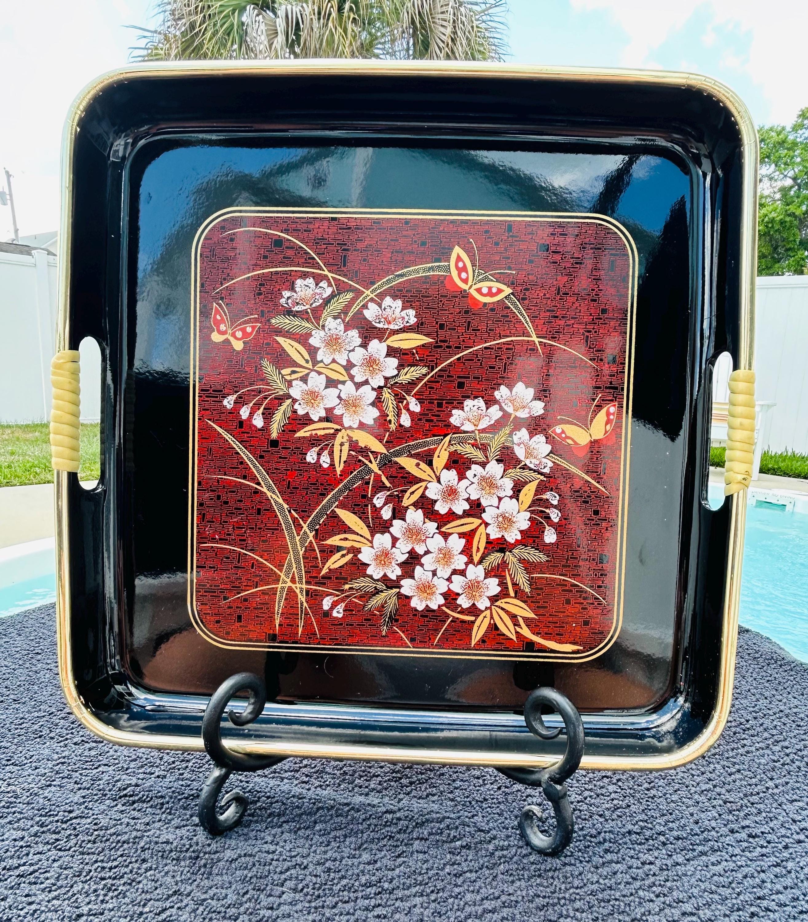 Japanese Butterfly Serving Tray - Etsy