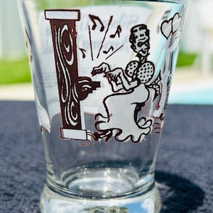 Vintage 1950s Hazel-Atlas Song Glass Cordial Sipper Shot Glass, Single, Silver Theeads Amoung the Gold image 2