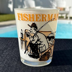 Fisherman's Nite Cap Liquor Maatbeker Vintage Bargerei