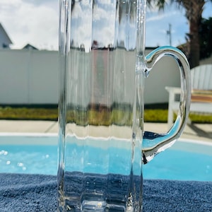 Hand-blown Paneled Glass Martini/Cocktail Pitcher Vintage