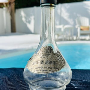 Antique Absinthe Bottle Hazel-Atlas Glass Company Sky-scraper Brand Products