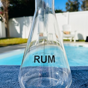 Vintage “Rum” Science Lab Beaker Cocktail Measuring Glass