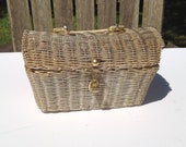 Gary Gail Woven Metal Gold Box Purse