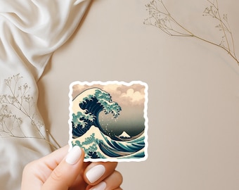Sticker Great Wave Kanagawa | Esthetische sticker Japanse kunst