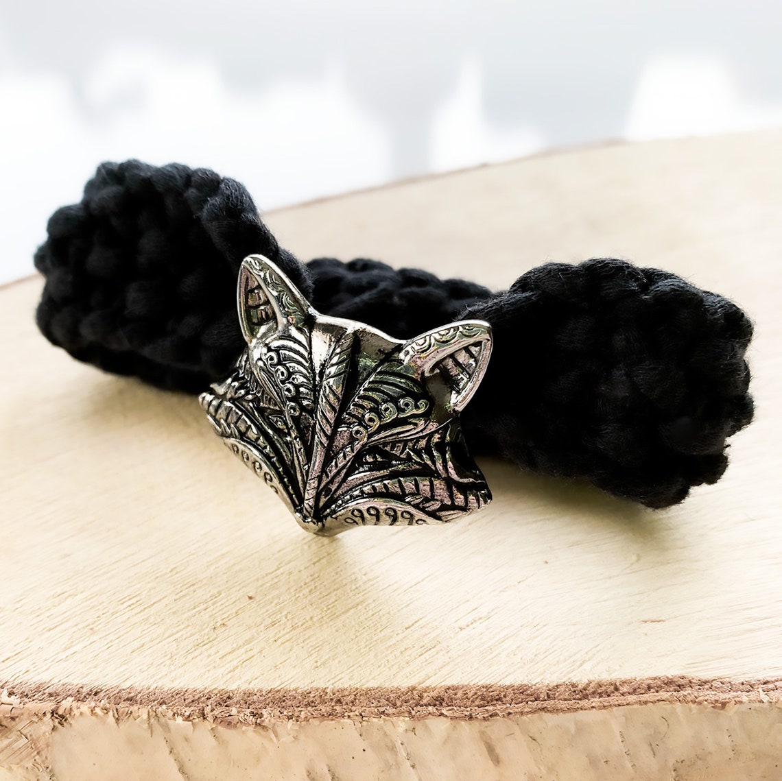 Fox Bracelet / Fox Lovers / Bracelet With Fox Charm / Fox Jewelry Black