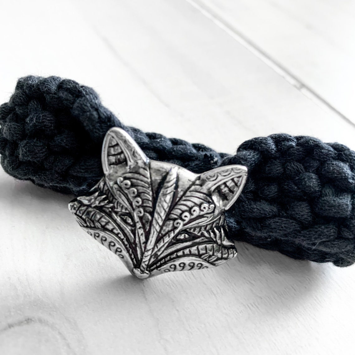 Fox Bracelet / Fox Lovers / Bracelet With Fox Charm / Fox Jewelry Black