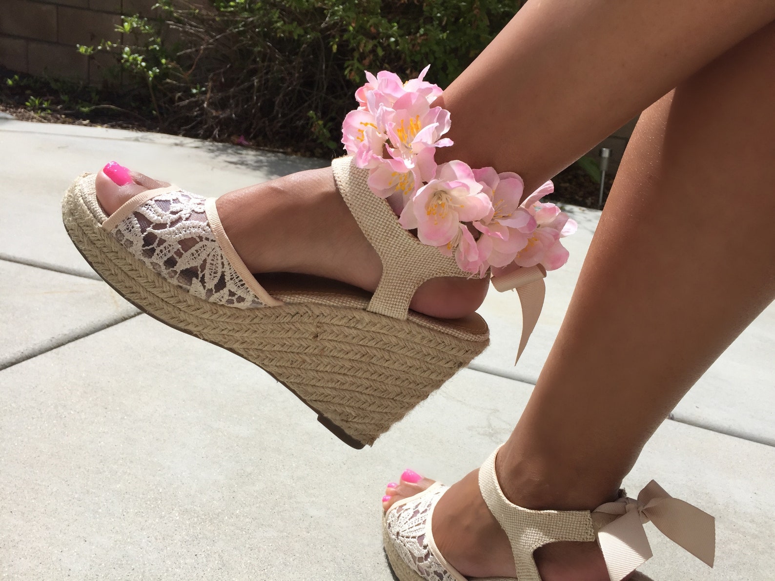 Beautiful Pink Flower Anklet Statement Anklet Etsy