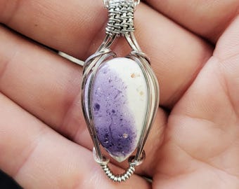 Purple and White Tiffany Stone in Silver